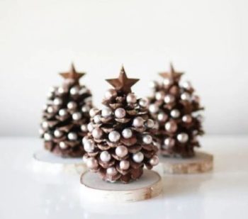 Décorations intérieurs pour noël fait main avec des pins